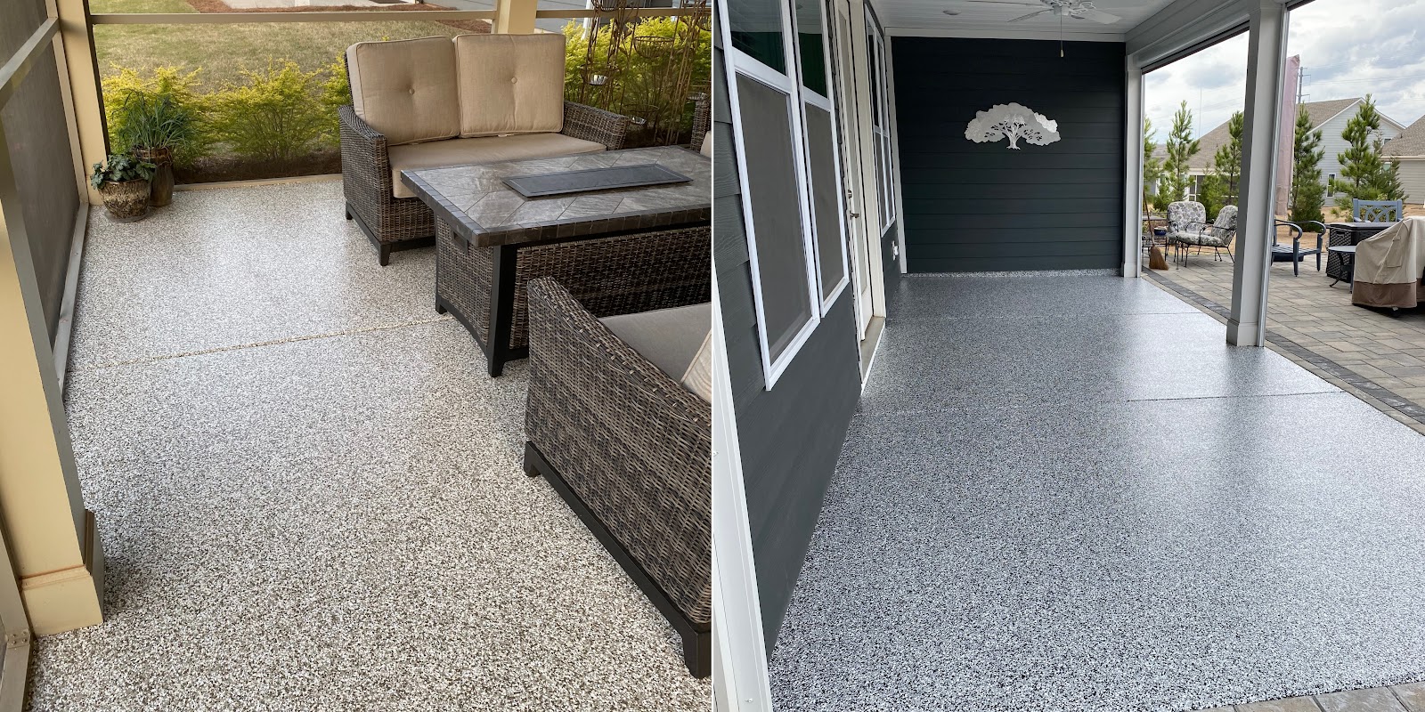 Professional garage floor coating installation Houston - high-gloss epoxy and polyaspartic finish